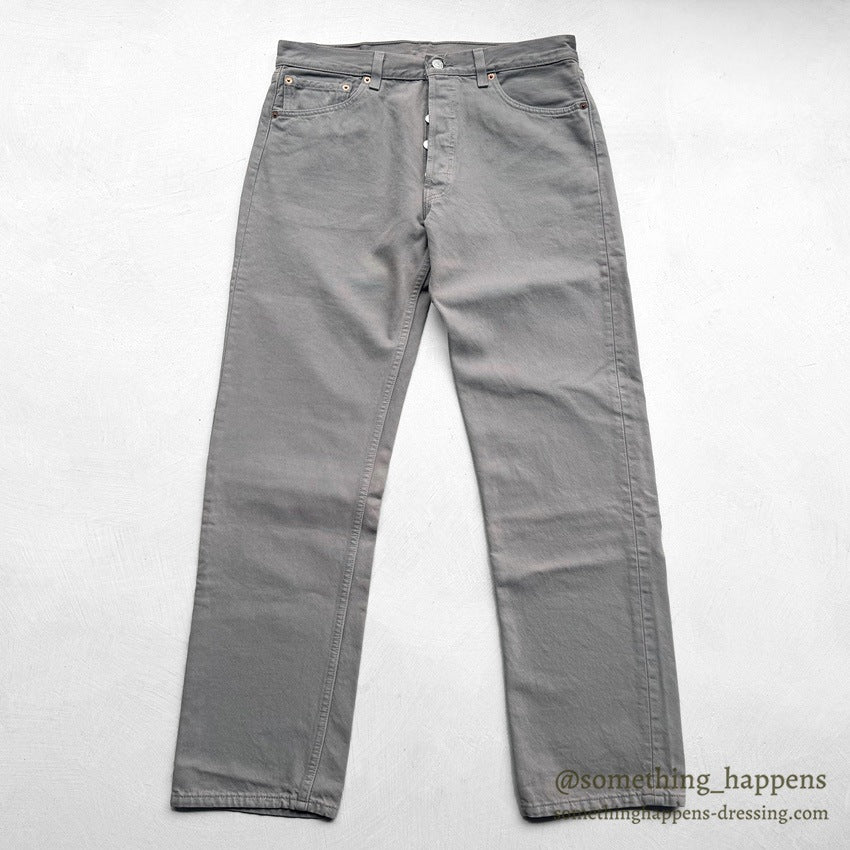1990's DEADSTOCK Levi's 501-0648 GRAY DENIM PANTS... W34/L34