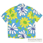 1990's J.CREW FLOWER PRINT S/S SHIRT / RARE PATTERN ... M