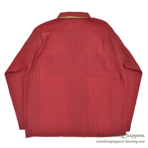 1950's DEADSTOCK GUYMONT DARK RED NYLON SHIRT...L