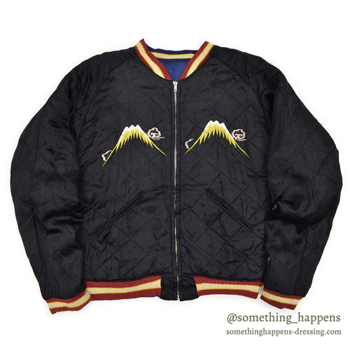 1950s JAPAN SOUVENIR JACKET (Sukajan) - Tiger Face, Mount Fuji, Eagle, Mitsuwa Zipper...