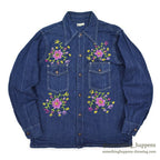 1970's LEMAY MEXICAN HIPPIE EMBROIDERED DENIM SHIRT ... M