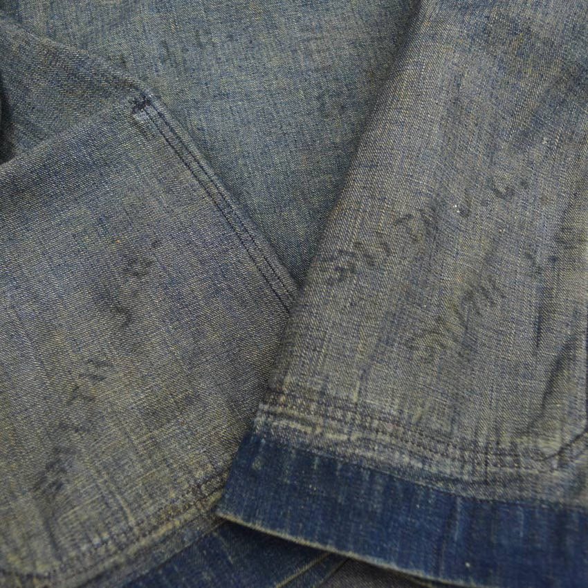 1940s US Navy Shawl Collar Denim Jacket, Dark Navy, Multiple Stencils...