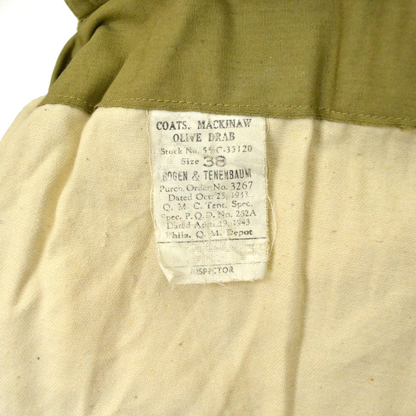 1940's USARMY ww2 JEEP COATS, MACKINAW OLIVE DRAB... 38