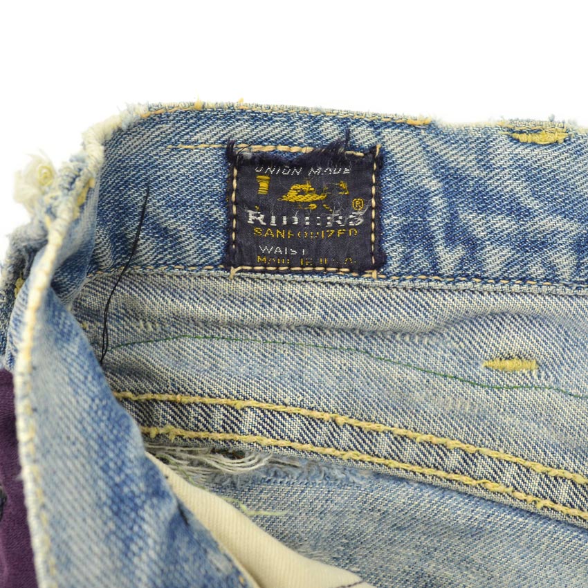 1960's Lee 101-Z HIPPIE ART PATCHWORK DENIM PANTS... W32 L30
