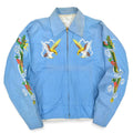 1960's VIETNAM ERA JAPAN SOUVENIR JACKET LIGHT BLUE Dragon Hawk Tiger ... M