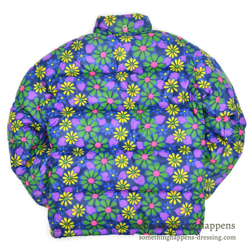 1970's GERRY HIPPIE FLOWER PATTERN ALL OVER PRINT DOWN JACKET...