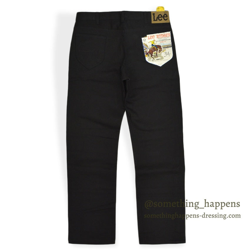 1970's~ DEADSTOCK Lee RIDERS 200 BLACK COTTON TWILL PANTS... W34/L34
