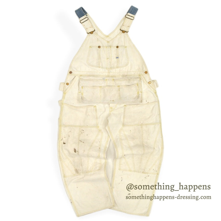 1950s Lee off-white double knee and apron overalls... W39/L28
