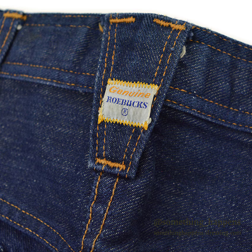 1960's SEARS ROEBUCKS DENIM PANTS SELVAGE MINT... W34/L29