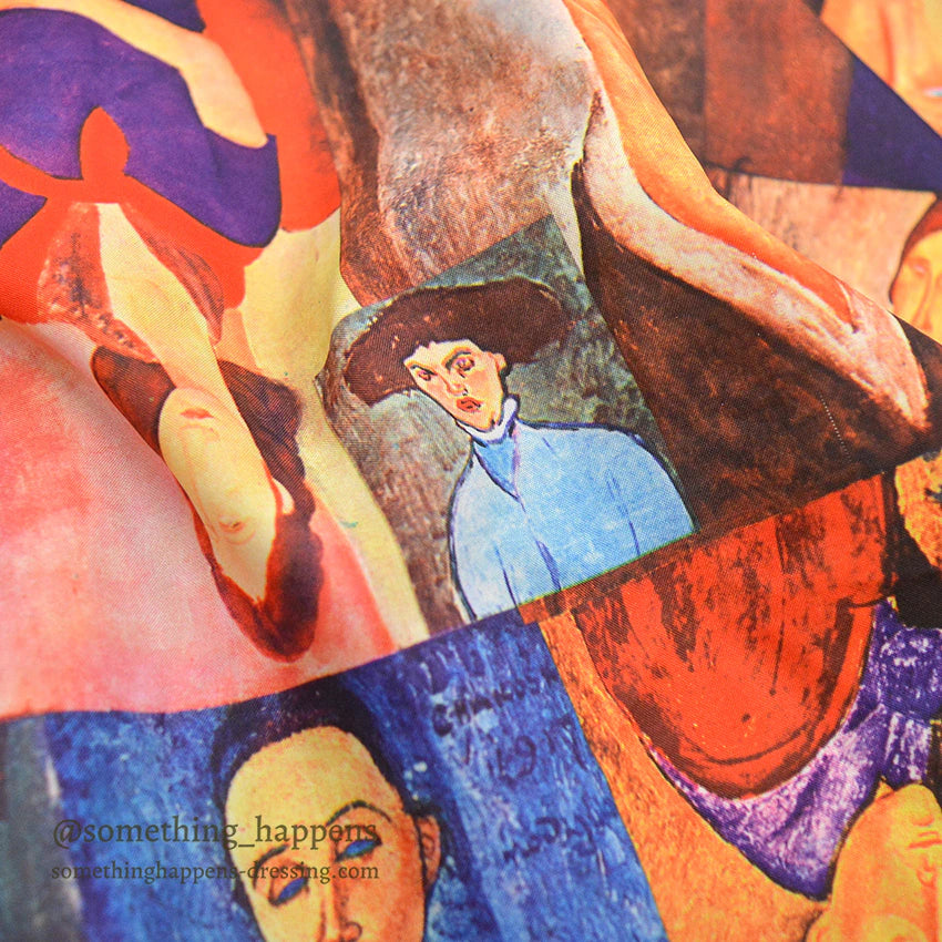 1970's MOJORCA Amedeo Modigliani ART PRINT S/S SHIRT ... L