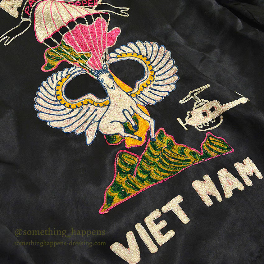 1960s Vietnam Souvenir Jacket (Vietnamese style) 1st CAV Paratrooper...