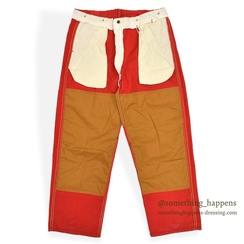 1950's BROWN'S BEACH RED DUCK HUNTING PANTS... W34/L28