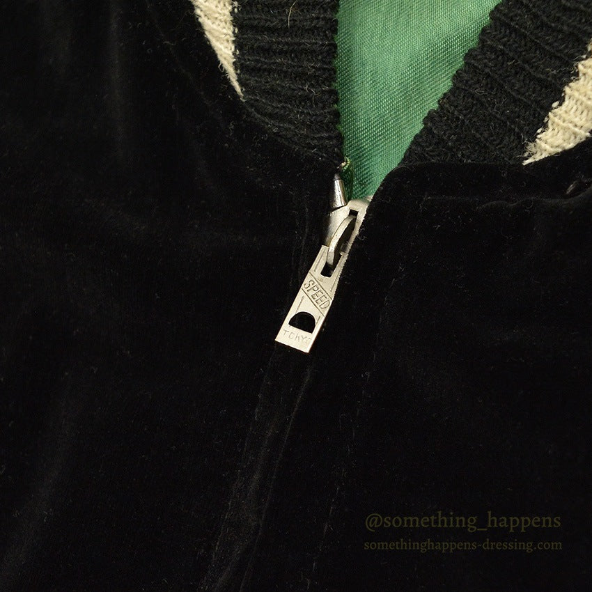 1950s JAPAN SOUVENIR JACKET (Sukajan) - Black Velvet - Japan Map - Maiko (Geisha)...
