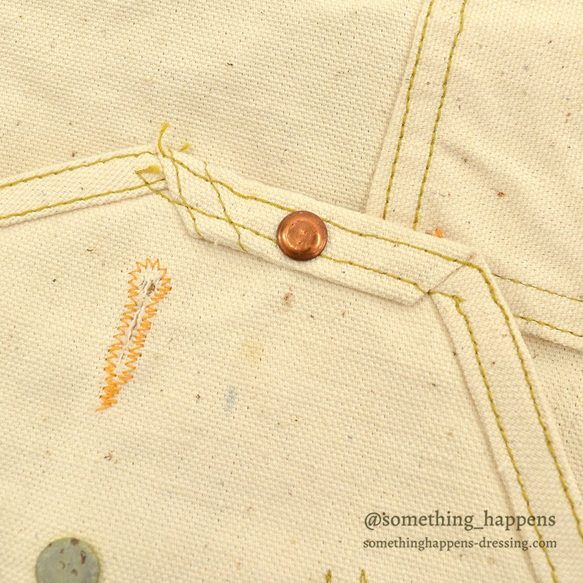 1940's~ DEADSTOCK CAN'T BUST'EM DOUBLE KNEE OVERALL ... W42/L30