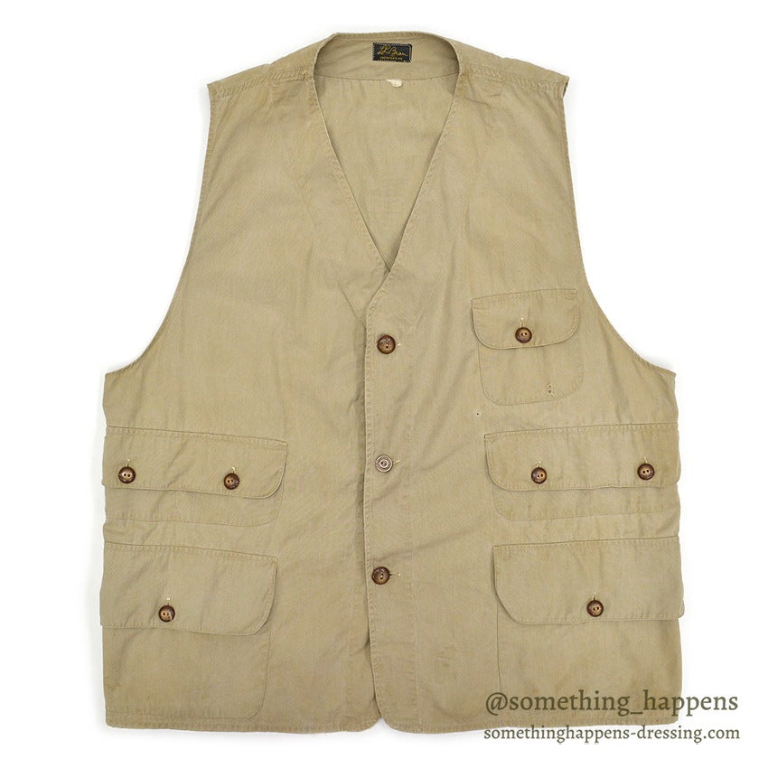 1950's LLBEAN COTTON POPLIN HUNTING VEST BIG SIZE...