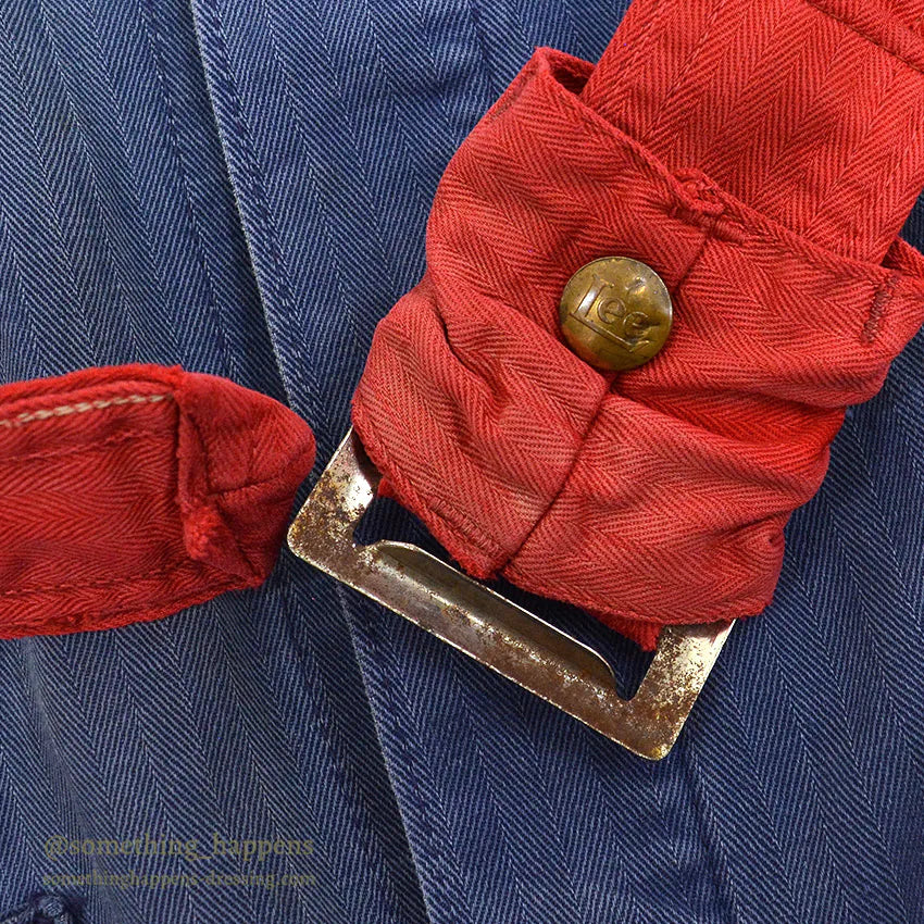 1940's Lee MOBIL PEGASUS EMBROIDERY HBT SHOP COAT TWO-TONE ... 42