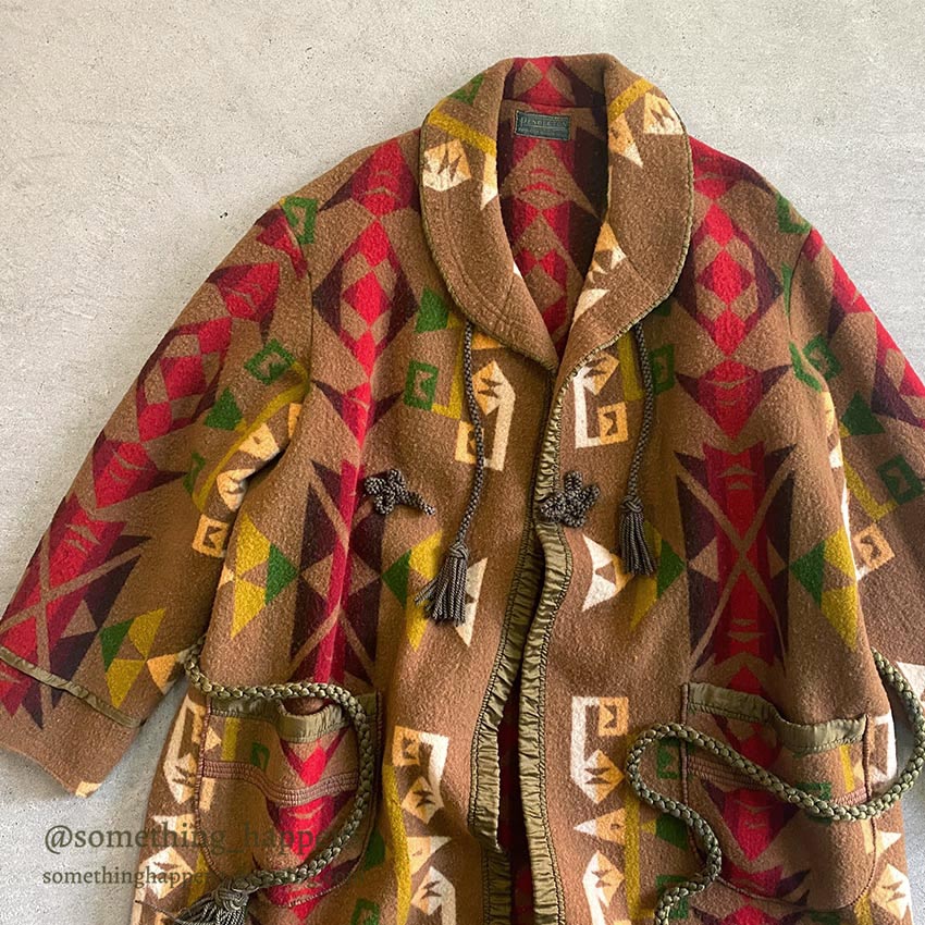 1920's PENDLETON INDIAN BLANKET COAT CHIEF BROWN ...