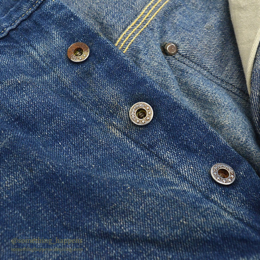 1930's~ UNKNOWN BUCKLE BUCK DENIM PANTS ... W32/L28