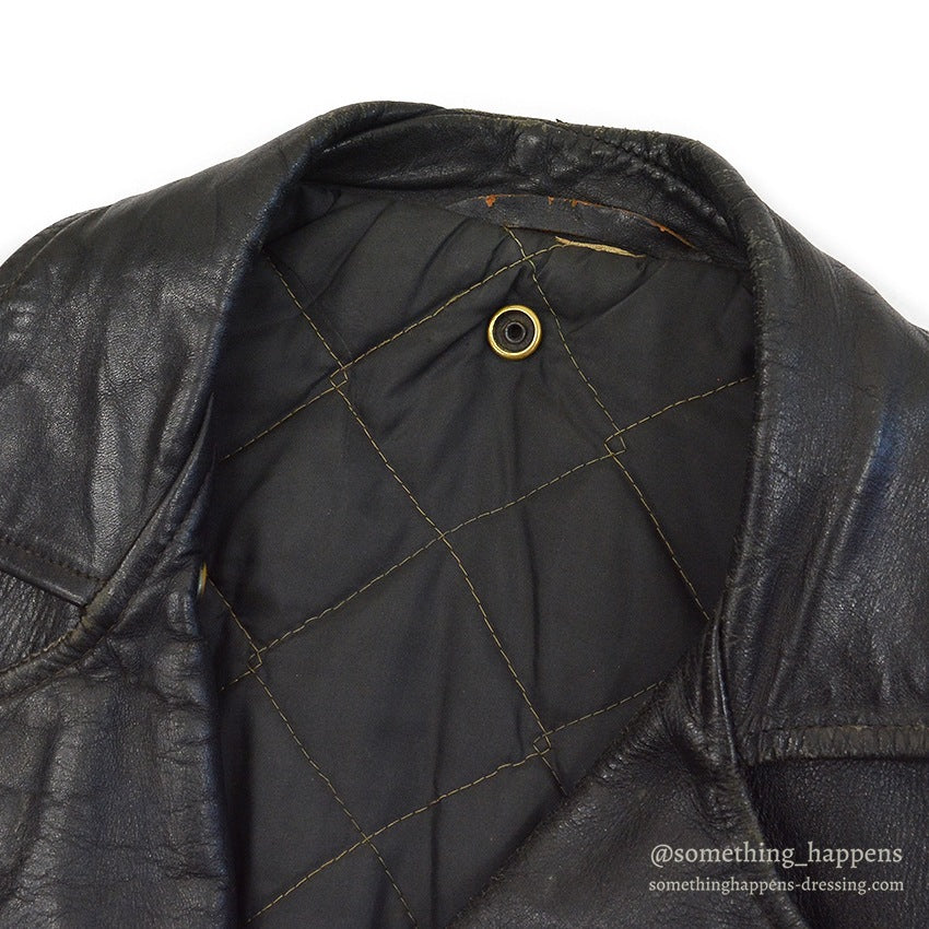 1950's INDIAN MOTOR CYCLE PAINTED DOUBLE RIDERS JACKET ... Fits like 38