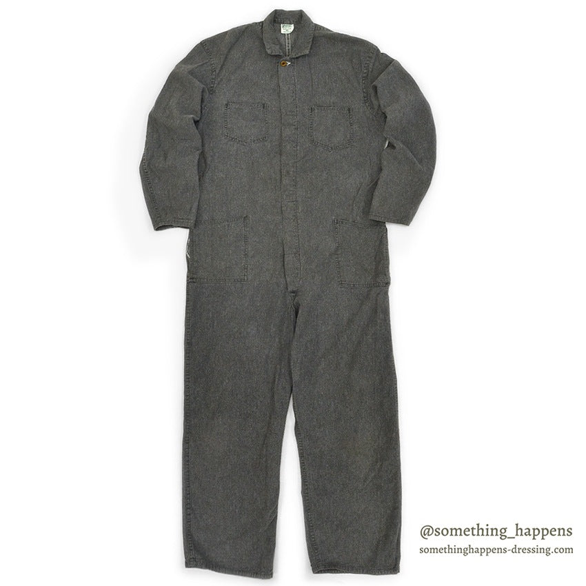 1950's VOISINEL GARMENT COMPANY BLACK COVERT COVERALL ... 40