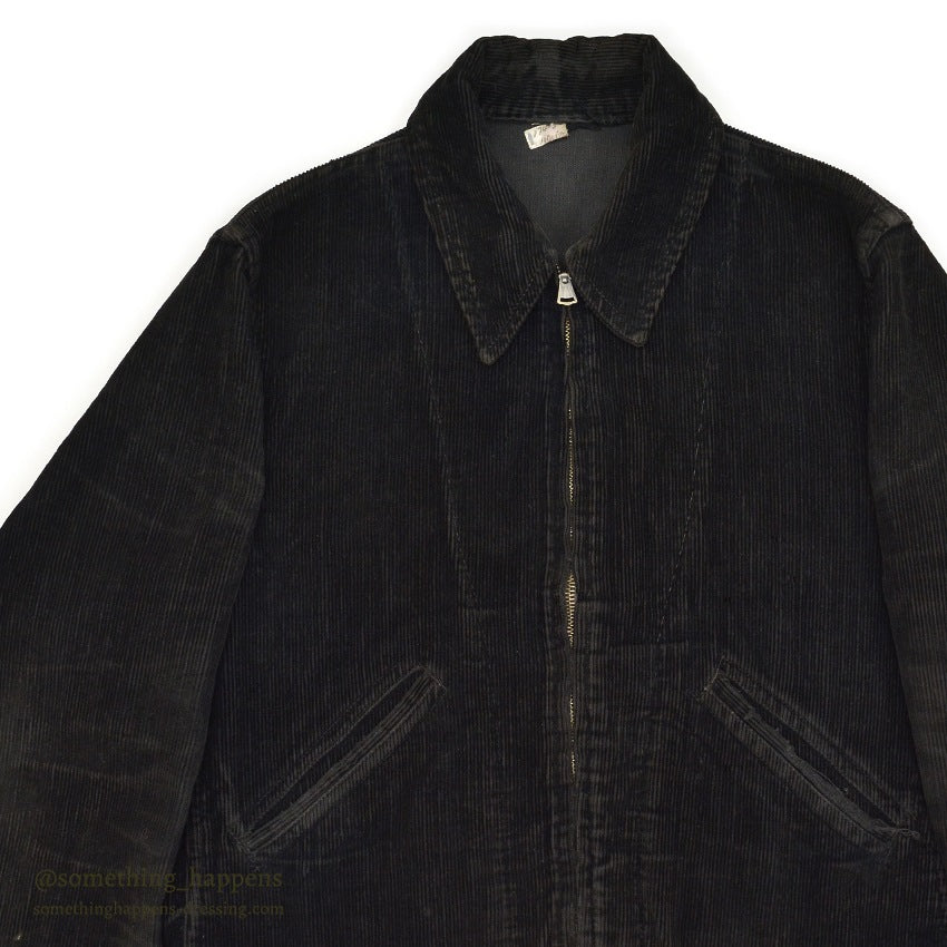 1930's UNKNOWN BLACK CORDUROY SPORT JACKET RARE...