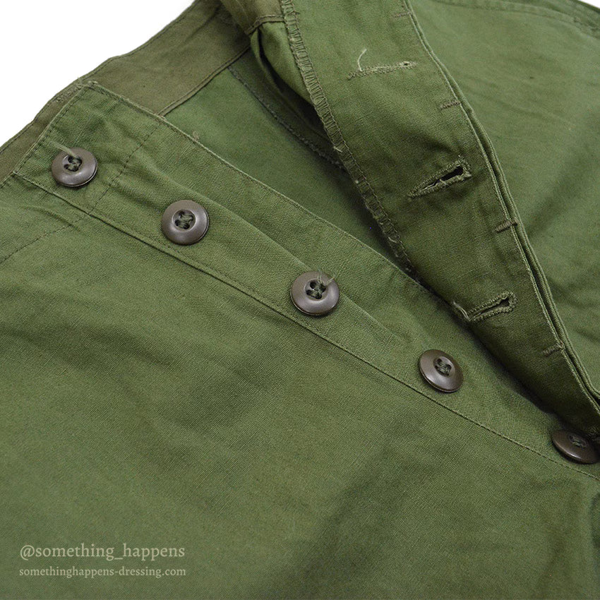 1960's DEADSTOCK U.S.ARMY JUNGLE FATIGUE PANTS / 3RD NON-RIP ... L-R
