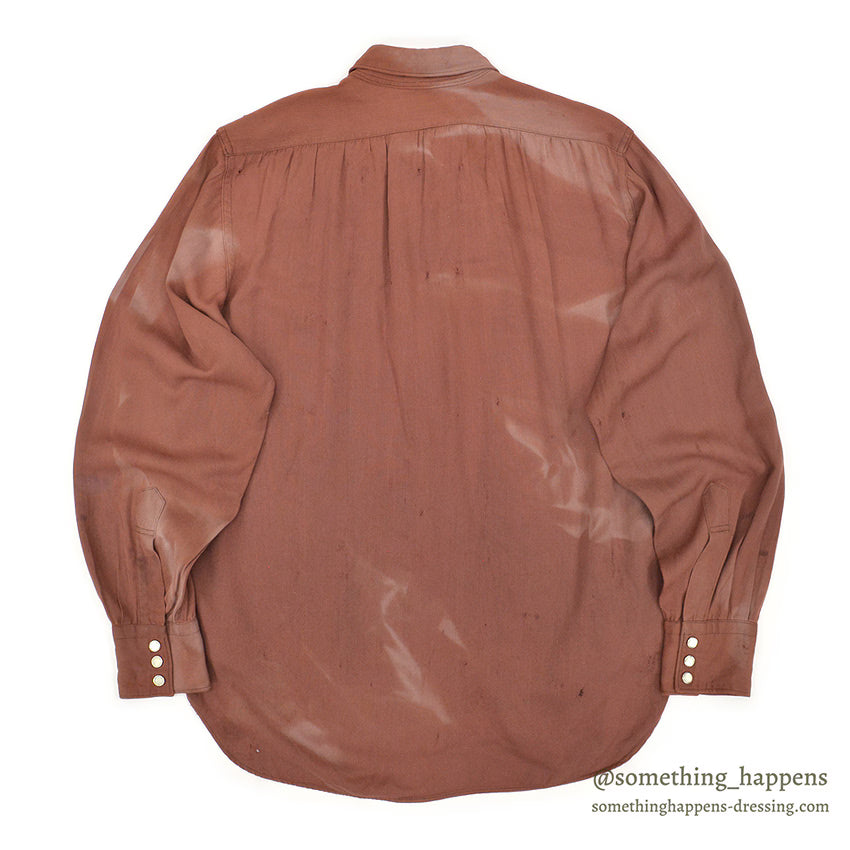 1940's WESTMOOR RAYON GABARDINE WESTERN SHIRT / SUN FADED ...