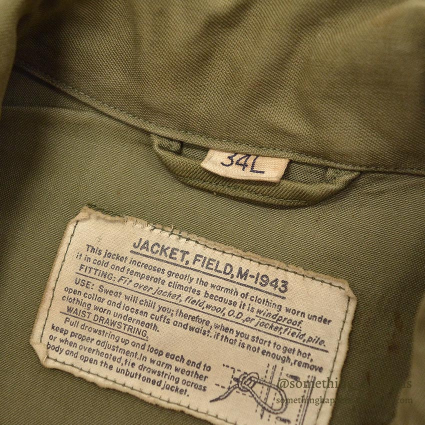 1940's WW2 M1943 FIELD JACKET / PORTRAIT PAINT, SUPER RARE ... 34L