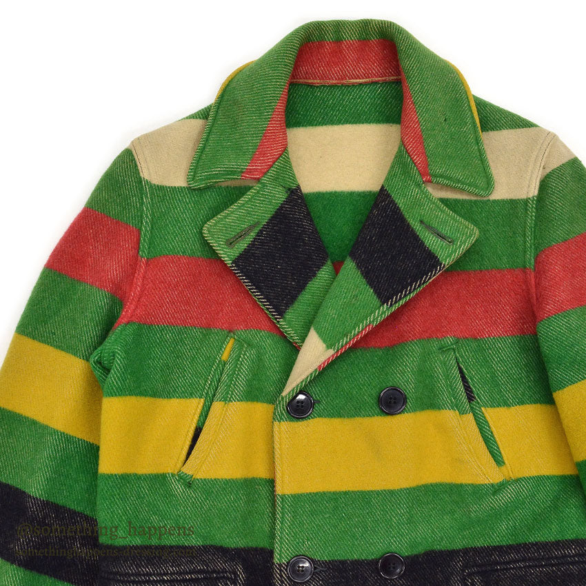 1930's ZERO KING STRIPED WOOL BLANKET JACKET / SHORT STYLE ...