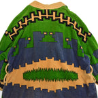 60s State-O-Maine Geometric Pattern Terry Cloth Gown...