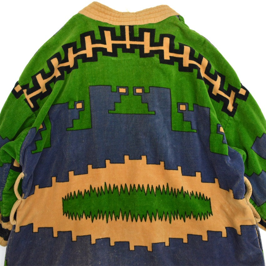 60s State-O-Maine Geometric Pattern Terry Cloth Gown...