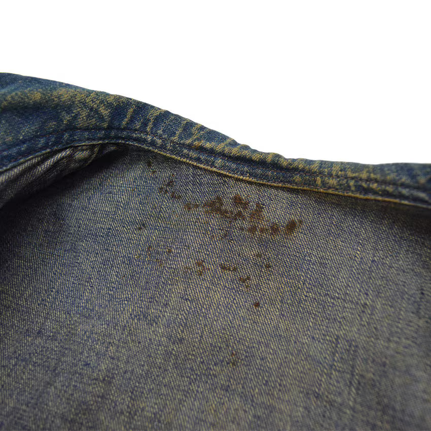 1940s US Navy Shawl Collar Denim Jacket, Dark Navy, Multiple Stencils...