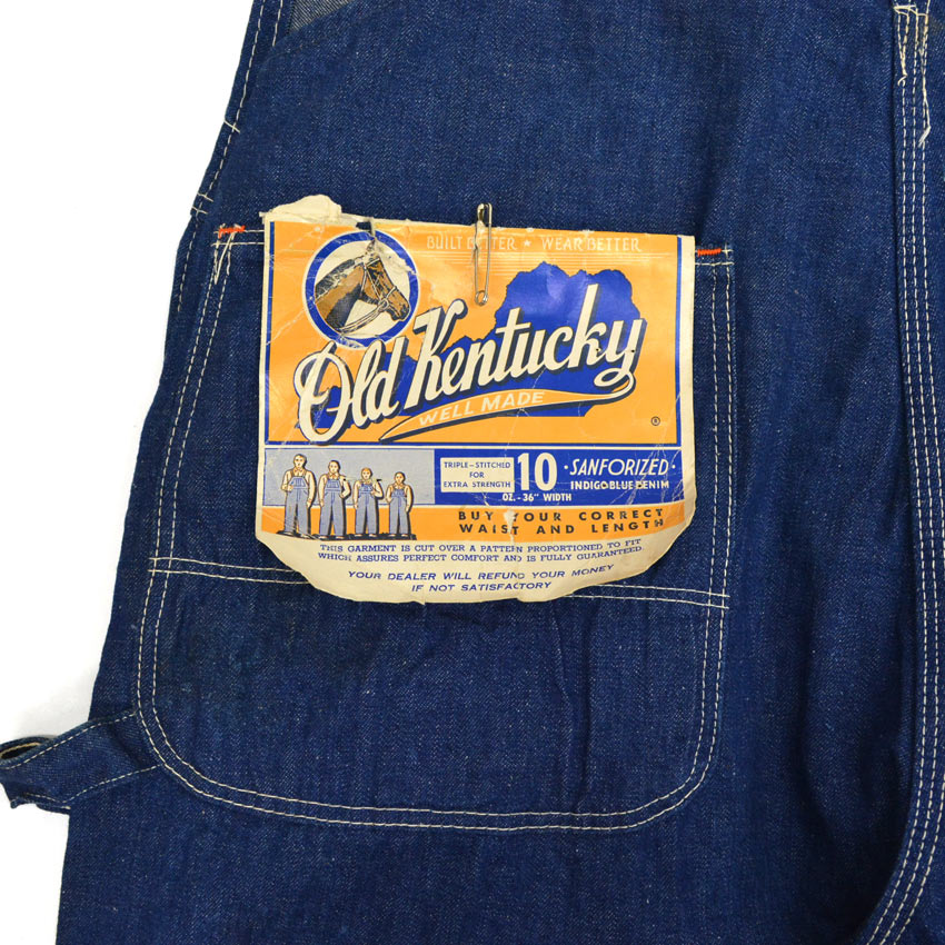 50s- Old Kentucky Denim Overalls, One Wash... W38 x L29