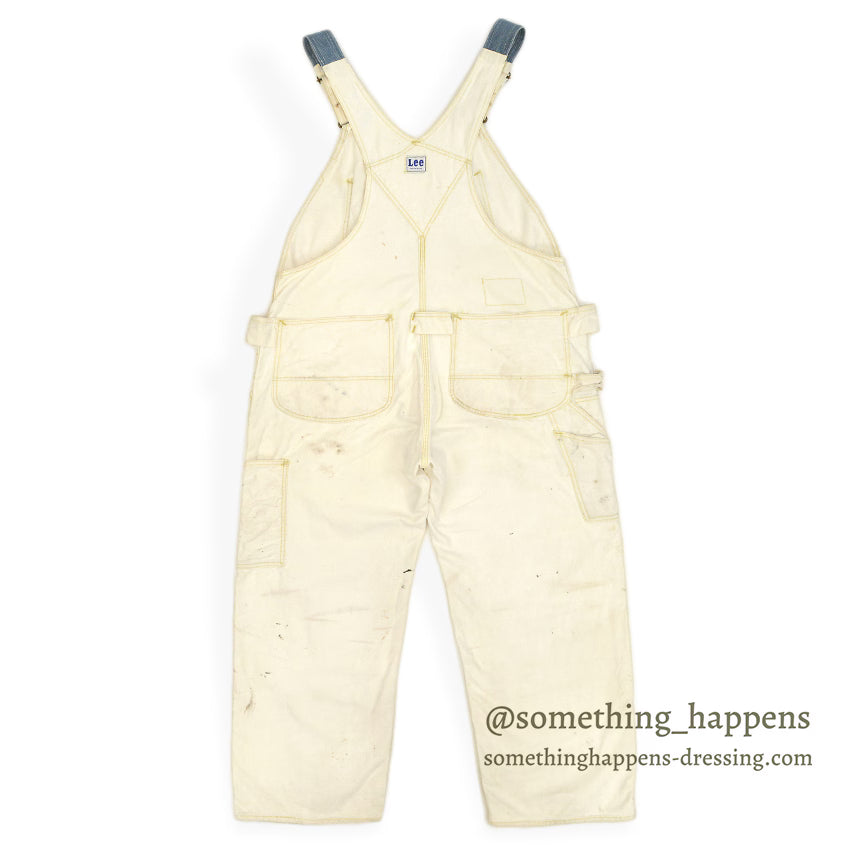 1950s Lee off-white double knee and apron overalls... W39/L28