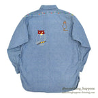 1950's SUPER PIONEER EMBROIDERY ALL COTTON CHAMBRAY SHIRT ... 16