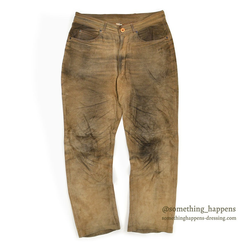 1970's~ SCULLY BROWN LEATHER PANTS...W33/L29