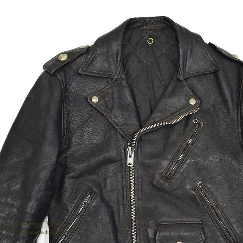 1950's INDIAN MOTOR CYCLE PAINTED DOUBLE RIDERS JACKET ... Fits like 38