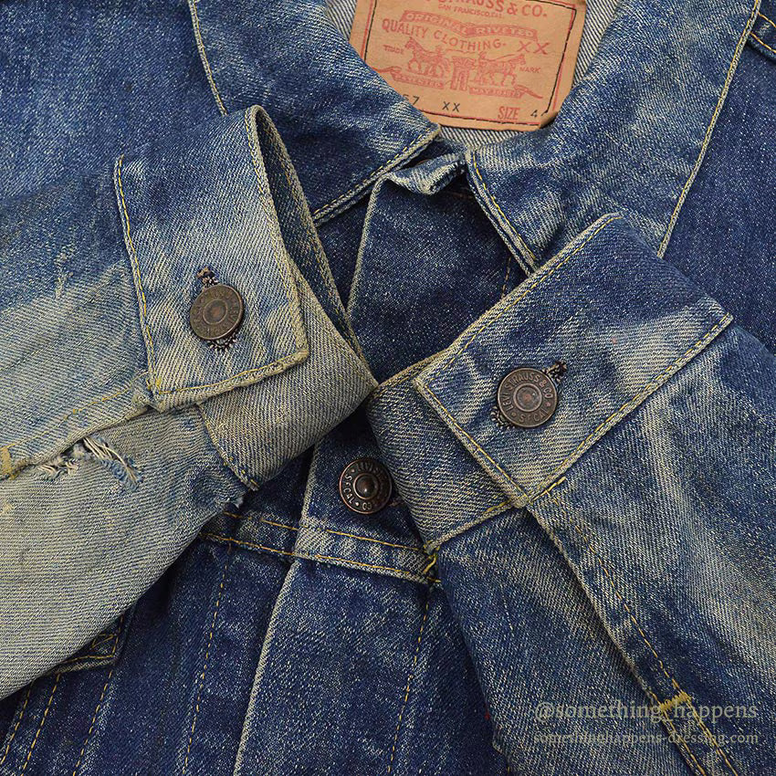1960's LEVI'S 557XX DENIM JACKET / SUN FADED ... 44