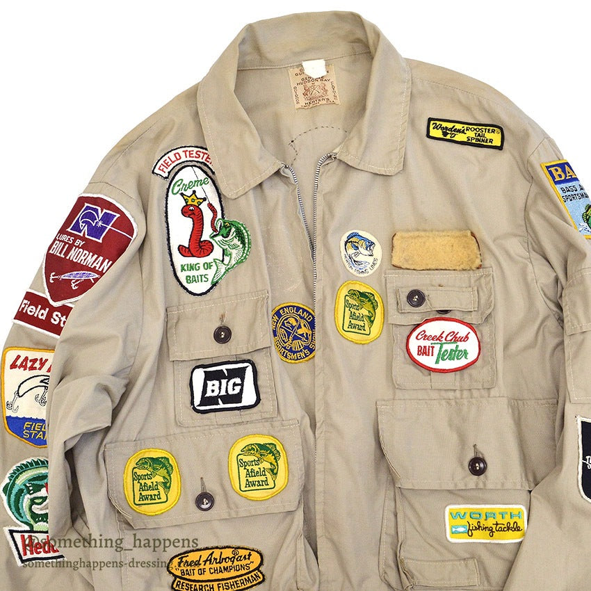 1960's~ HUDSON BAY HERTER'S BASS ANGLER COLLECTIBLE PATCHED JACKET ...