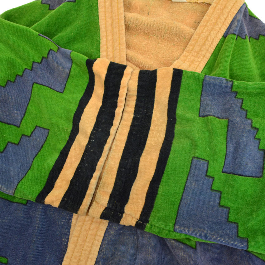 60s State-O-Maine Geometric Pattern Terry Cloth Gown...
