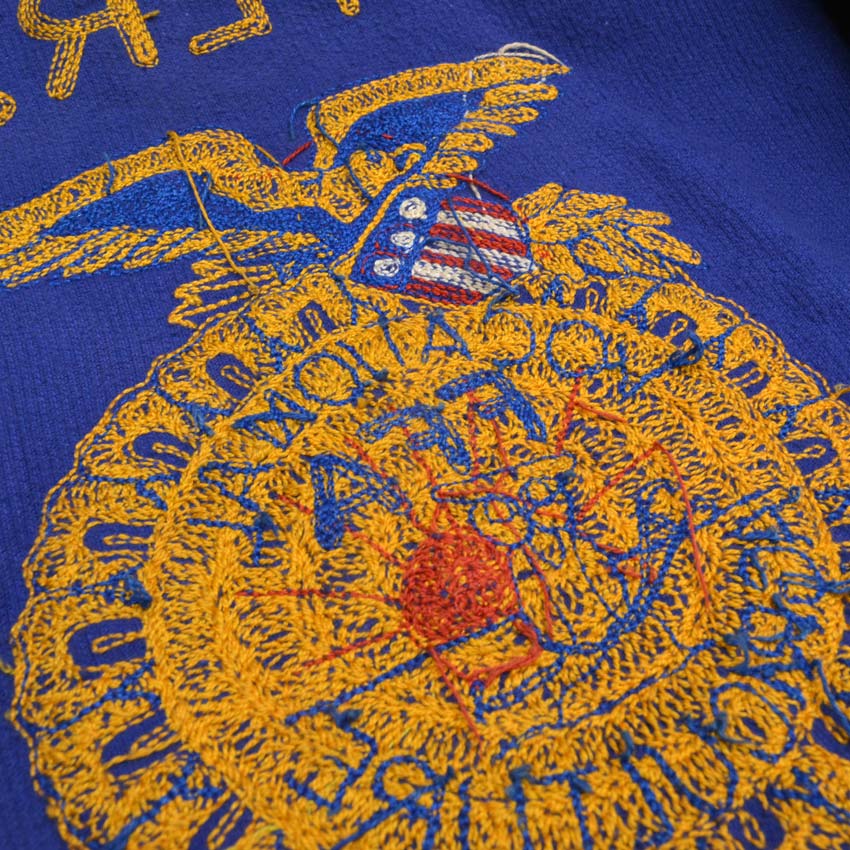 40's FFA embroidery button front jacket, rare... 42