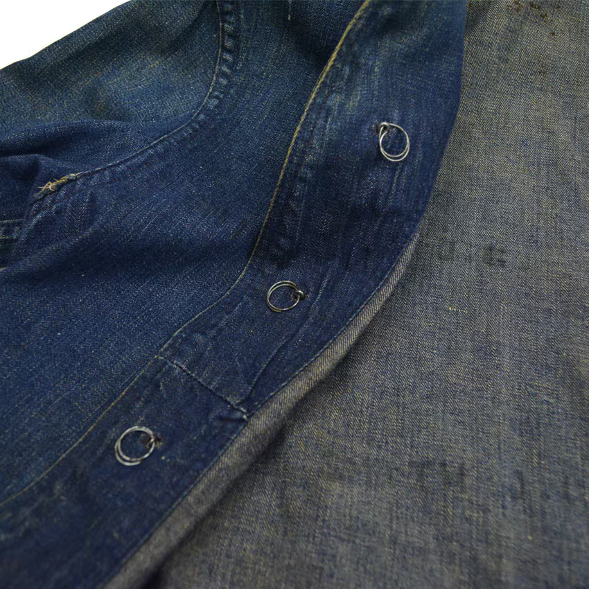 1940s US Navy Shawl Collar Denim Jacket, Dark Navy, Multiple Stencils...