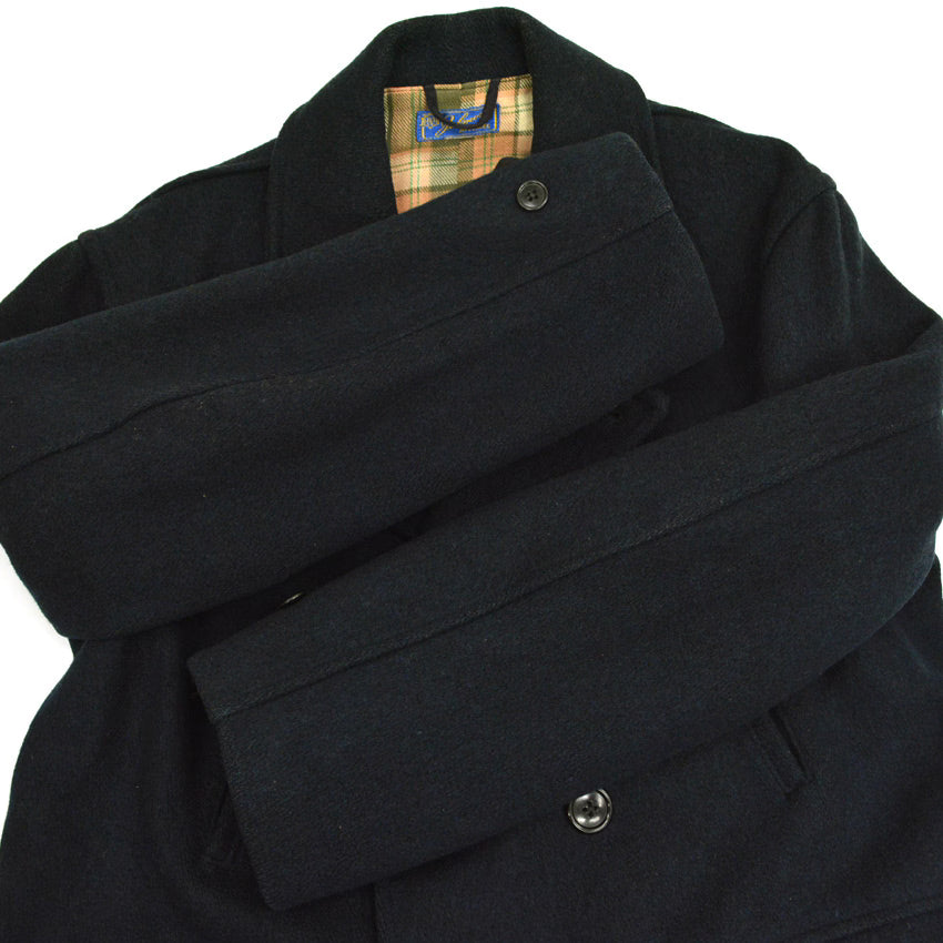 ~40's Julmor Black Wool Double Breasted Coat...