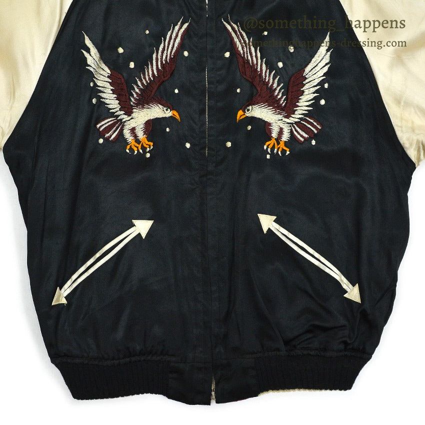 1940s JAPAN SOUVENIR JACKET (Sukajan) - Eagle & Tiger Design, TTS Zipper...