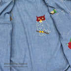 1950's SUPER PIONEER EMBROIDERY ALL COTTON CHAMBRAY SHIRT ... 16