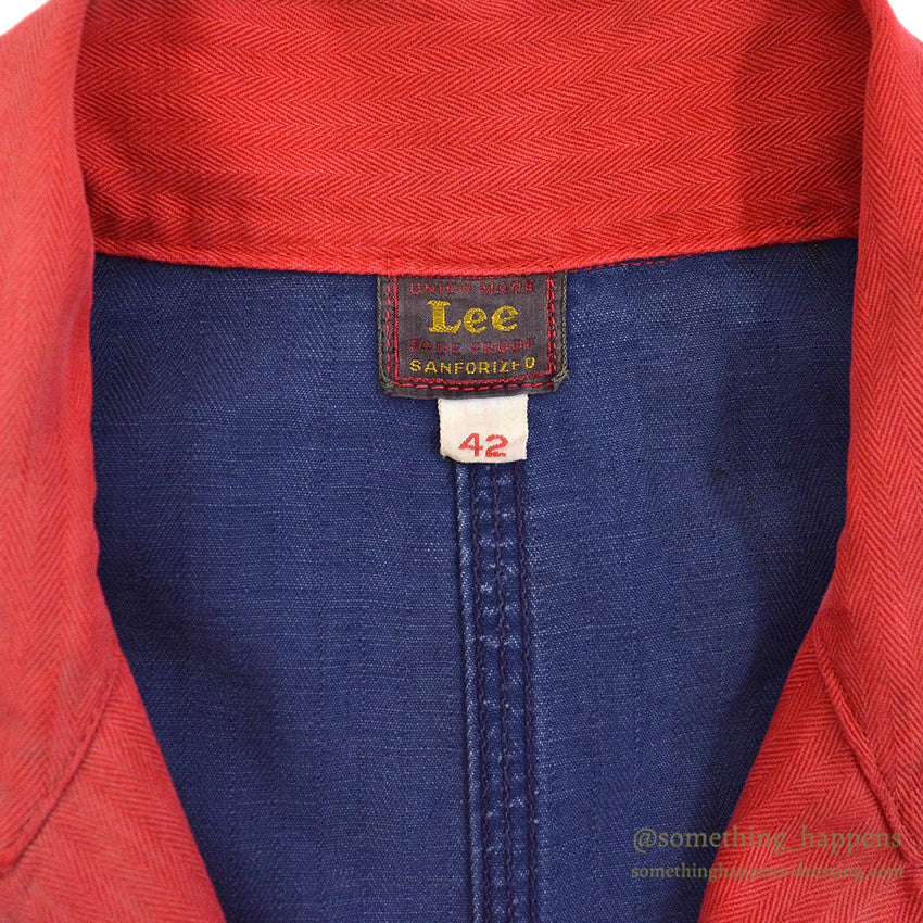 1940's Lee MOBIL PEGASUS EMBROIDERY HBT SHOP COAT TWO-TONE ... 42