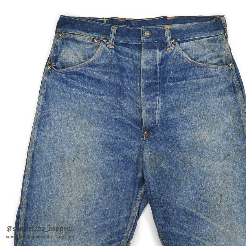 1930's~ UNKNOWN BUCKLE BUCK DENIM PANTS ... W32/L28