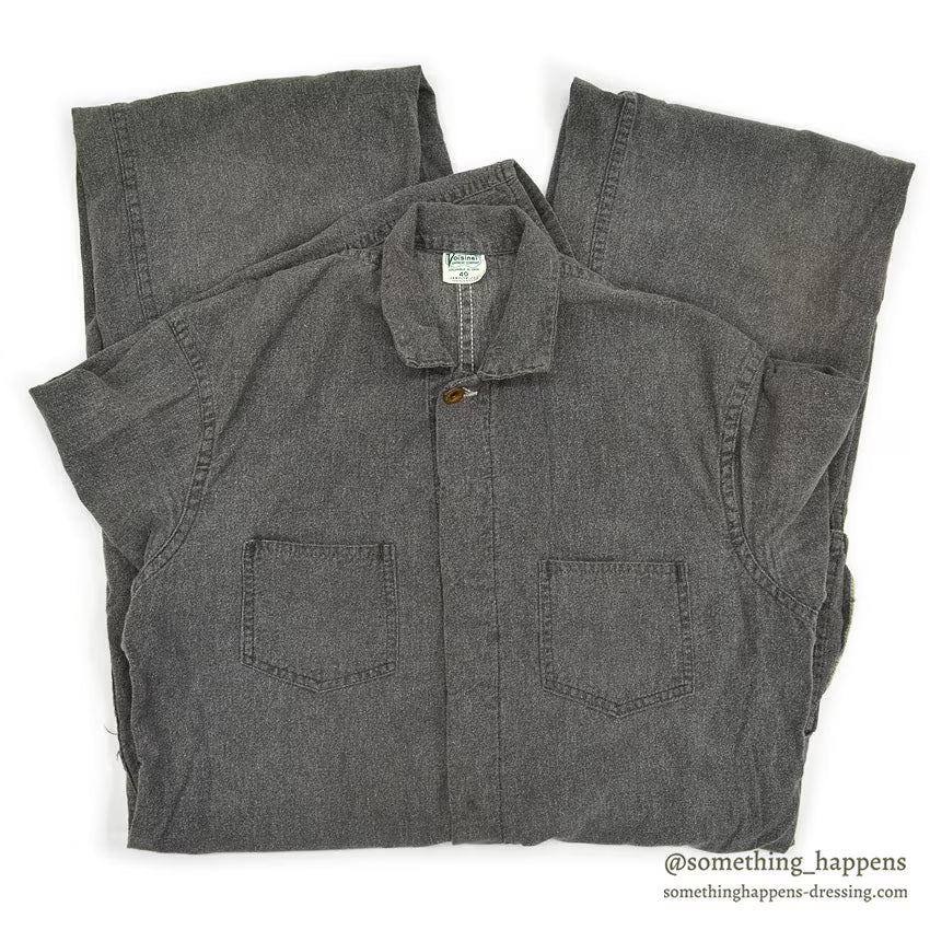 1950's VOISINEL GARMENT COMPANY BLACK COVERT COVERALL ... 40