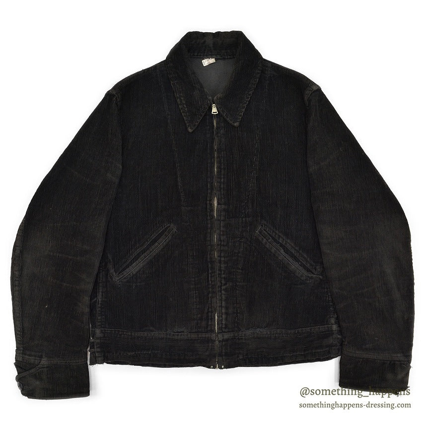 1930's UNKNOWN BLACK CORDUROY SPORT JACKET RARE...