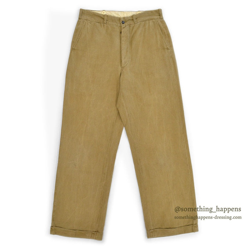 1940's Lee BROWN TWILL WORK PANTS ... W31/L32